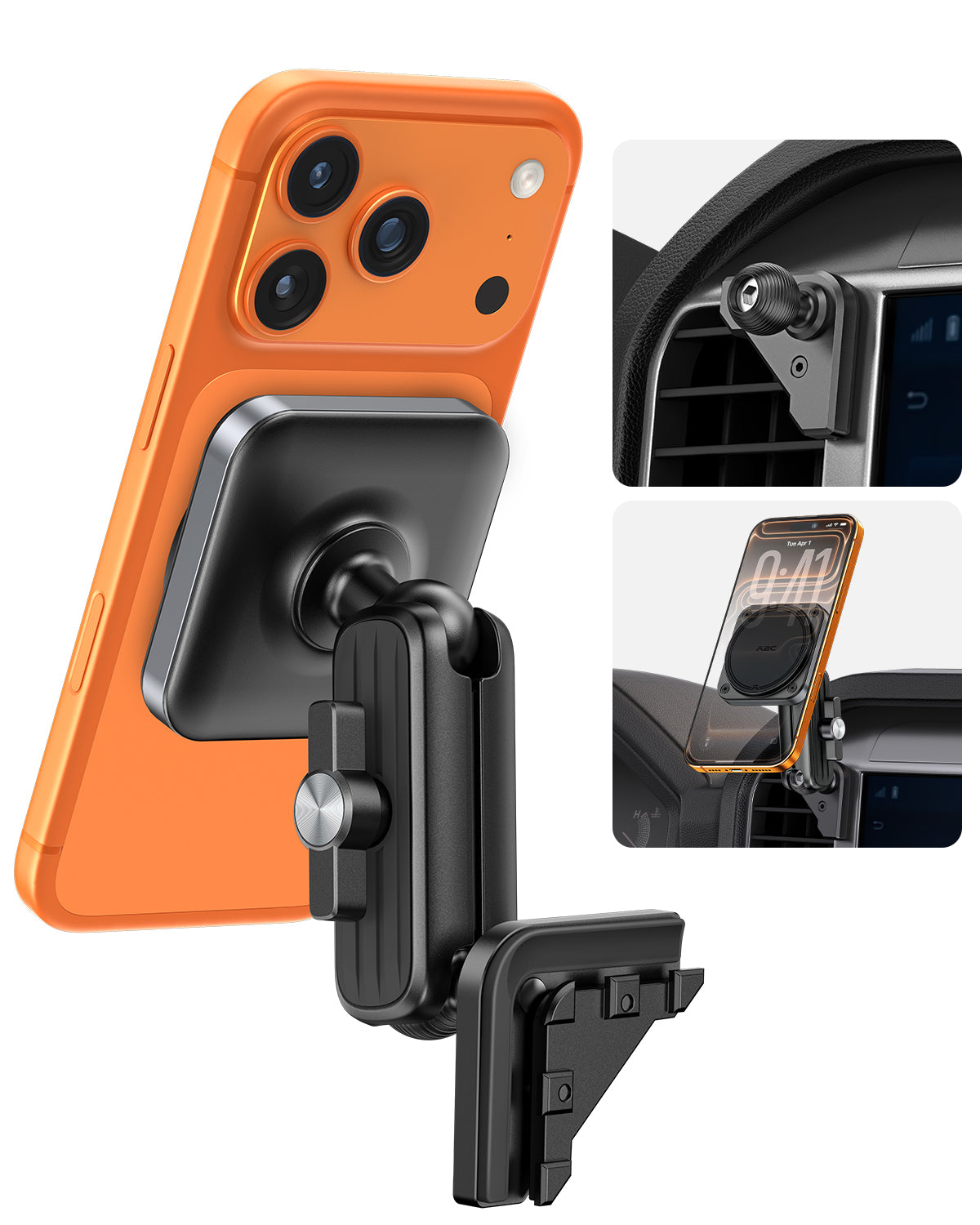 APPS2Car Magnetic Car Mount for Ford F-150 2021-2026 Air Vent Phone Mount, MagSafe Strong Magnet Holder, Metal Socket Arm - No Shake, No Block Airflow, No View Drop A2C