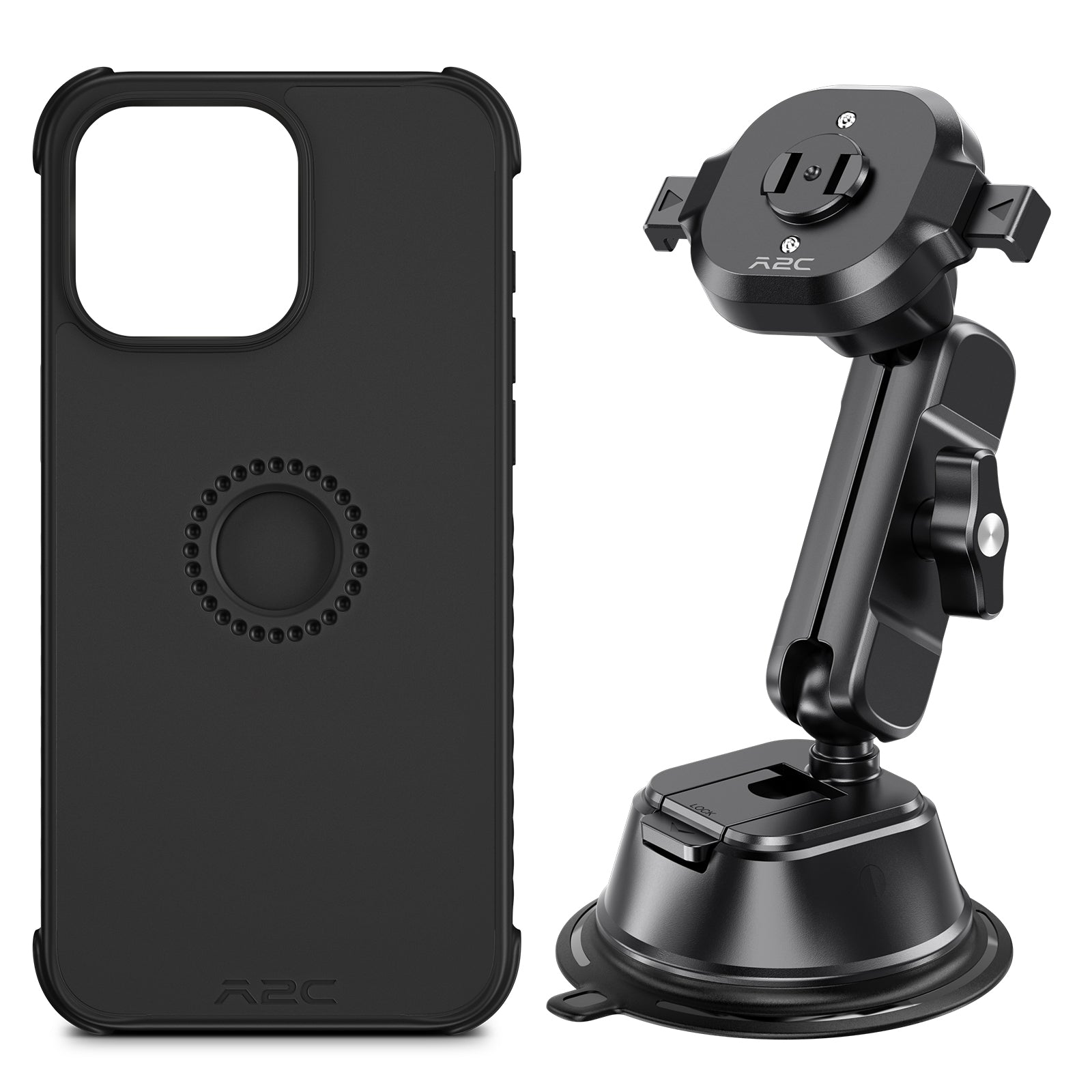 A2C One-Lock™️ Windshield/Dashboard Car Phone Holder with Suction Cup A2C