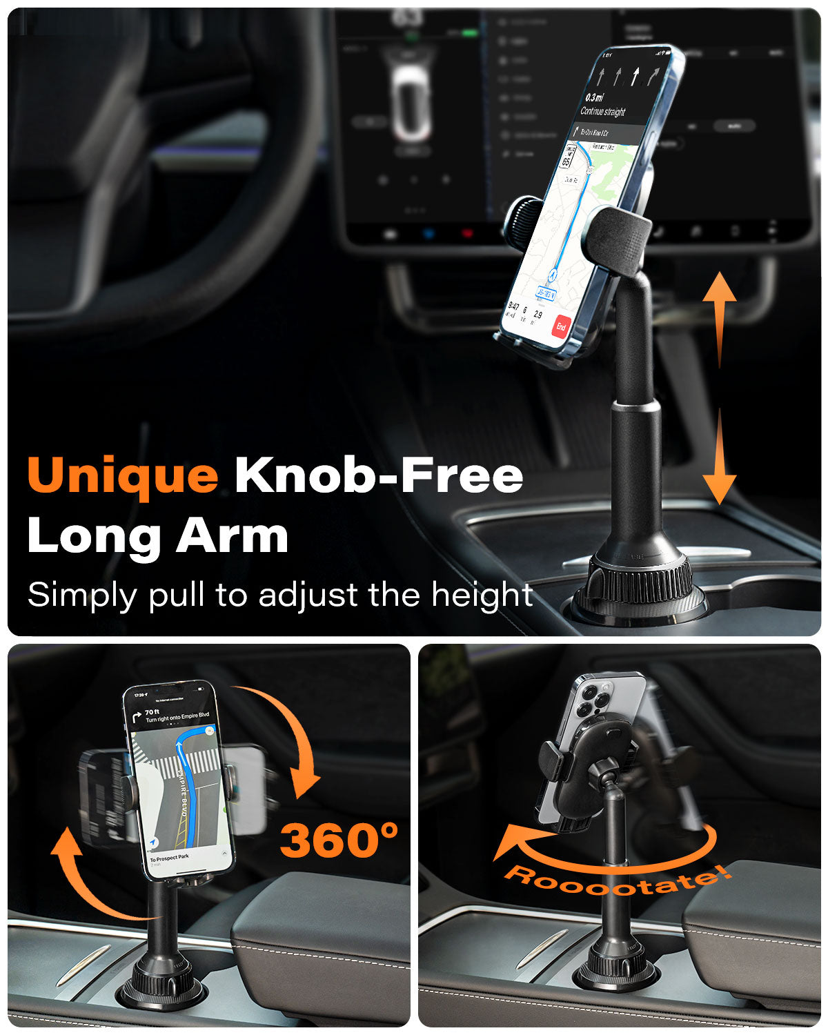 Universal Car Cup Phone Holder A2C