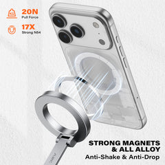 A2C Magnetic Phone Holder for Gym, Compatible iPhone MagSafe & Android, Aluminum Alloy Phone Mount with Suction Cup for Workout/Garage Gym/Kitchen/Desktop/Mirror, Gym Accessories for Men Woman Gift A2C