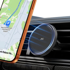 A2C Slim Magnetic Phone Holder for Car, Rental Car Essentials for Travel, No Assembly, Compact, One-Hand Operation, Easy Removal, Reusable, Upgraded Air Vent Phone Mount Compatible with MagSafe iPhone A2C