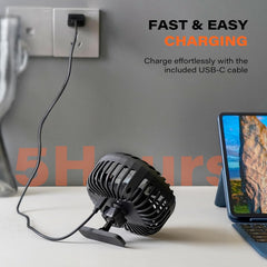 A2C Golf Cart Fan Rechargeable Magnetic Base Battery Operated Portable Fan A2C