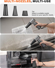 A2C Electric Air Duster- Upgraded 40mm Motor, 450g Super Power Airflow Compressed Air Duster, Rechargeable & 4-Gear Adjustable Cordless Turbo Blower for Keyboard, Computer, PC, Outdoor, House & Car A2C