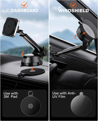 APPS2Car Heavy Duty Magnetic Car Mount with Gel Suction Cup A2C