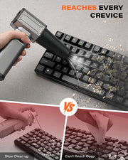 A2C Electric Air Duster- Upgraded 40mm Motor, 450g Super Power Airflow Compressed Air Duster, Rechargeable & 4-Gear Adjustable Cordless Turbo Blower for Keyboard, Computer, PC, Outdoor, House & Car A2C