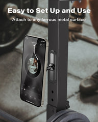 APPS2Car Magnetic Phone Holder for Gym, Alloy Base & Ball Joint, Attach to Metal Surfaces, Dual Magnetic Phone Mount for MagSafe iPhone 12-17 Series A2C