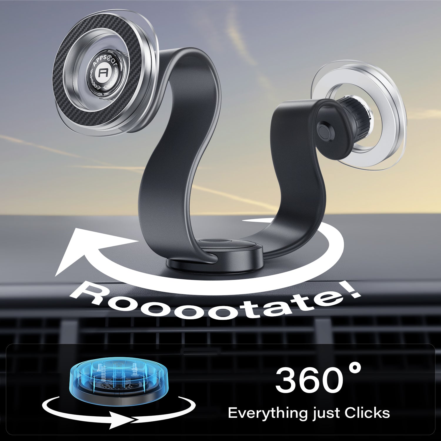 Rotatable Magsafe Car Mount A2C