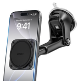 APPS2Car for MagSafe Car Mount, Extra Strong Hold Magnetic Phone Holder with 20xN55 Magnets, Suction Cup Stand for Windshield Dashboard, Adjustable Telescopic Arm, Fit for iPhone Samsung A2C