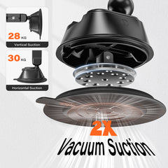 A2C Heavy Duty MagSafe Car Mount – Vacuum Suction Windshield & Dashboard Phone Holder for iPhone A2C