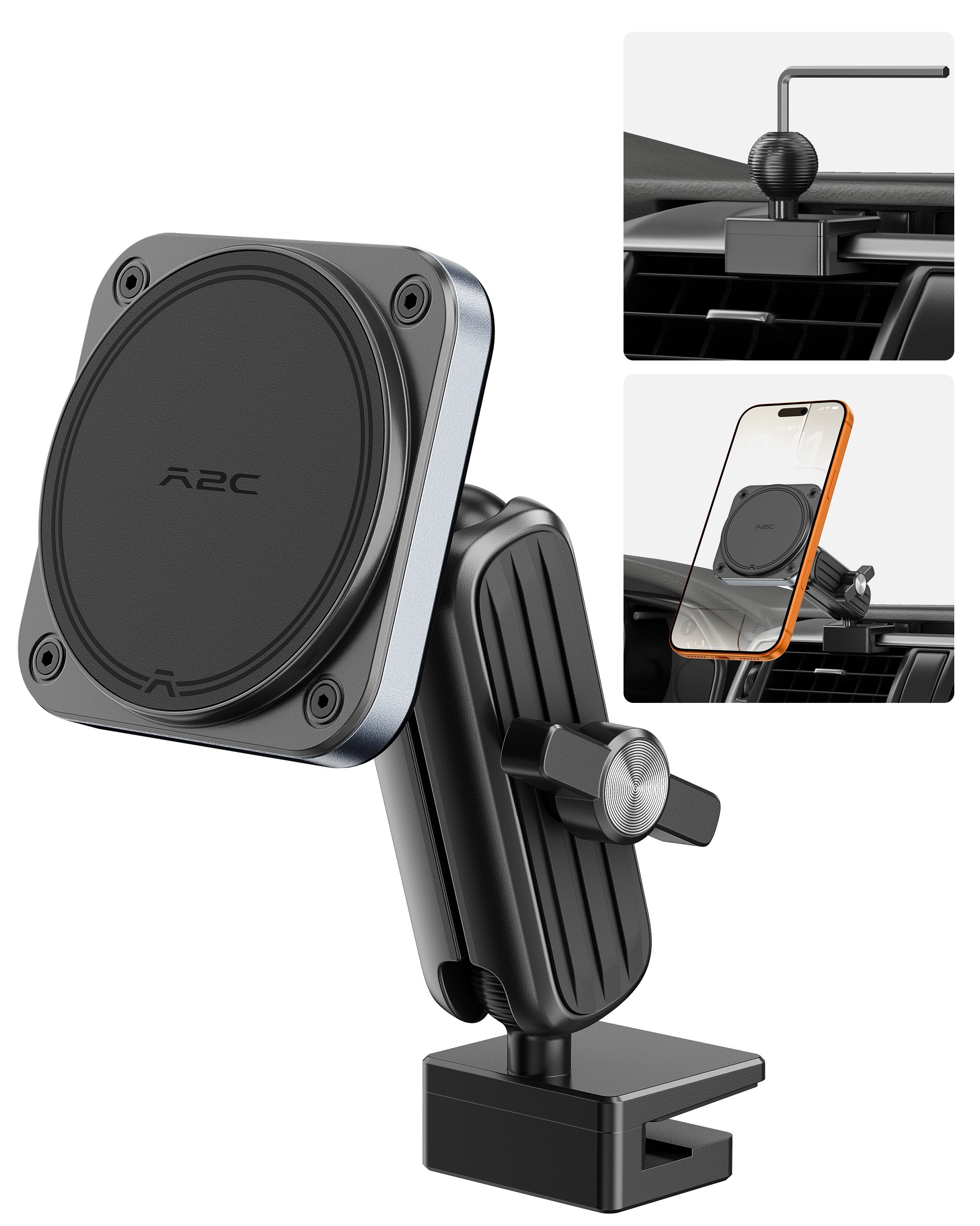 APPS2Car Magnetic Phone Mount for Toyota 4Runner 2010-2024, CNC Metal Air Vent Phone Mount, 20 Magnets, 360° Adjustable Arm, Compatible with MagSafe & All Smartphones A2C