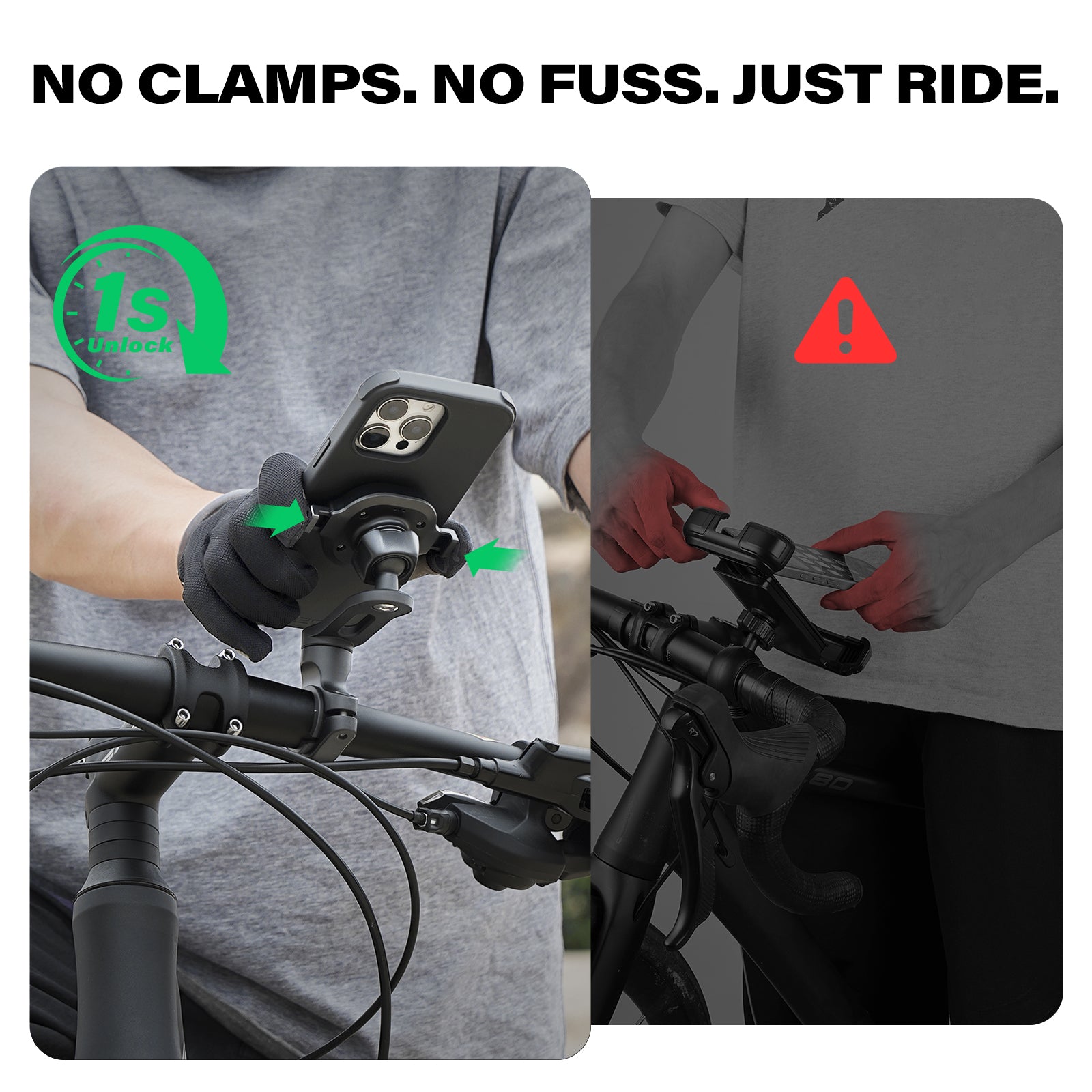 A2C One-Lock System Bike Phone Holder Kit with MagSafe Phone Case for iPhone A2C