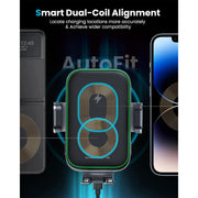 Tri-Pivot Dual Coil Auto Clamping Car Charger APPS2Car Mount