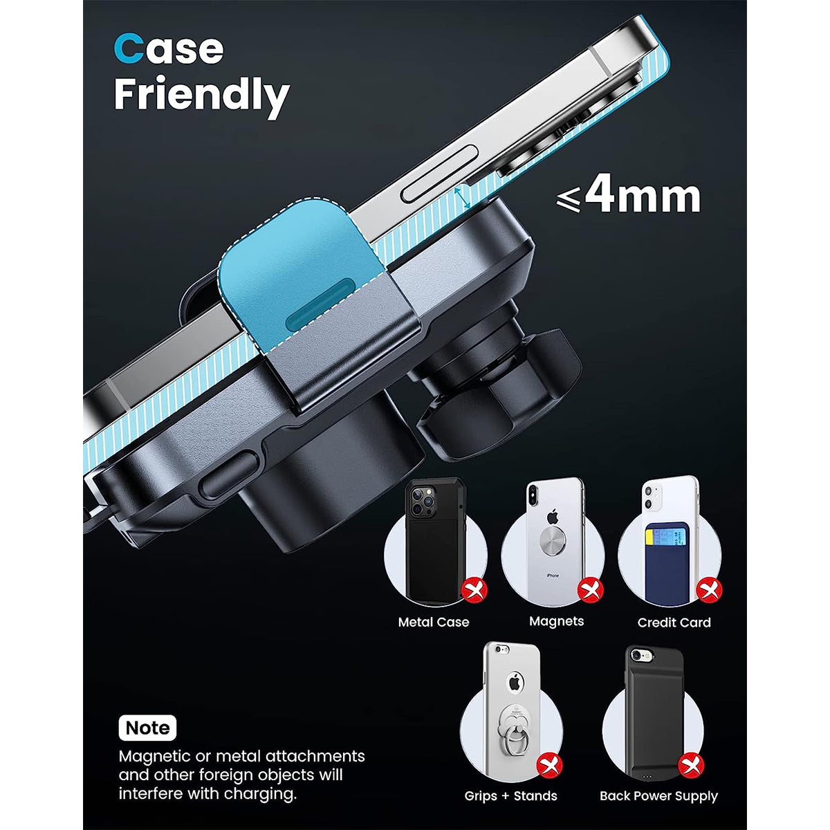 Tri-Pivot Dual Coil Auto Clamping Car Charger APPS2Car Mount