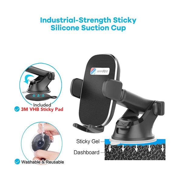 2-in-1 Suction Cup Air Vent Phone Holder