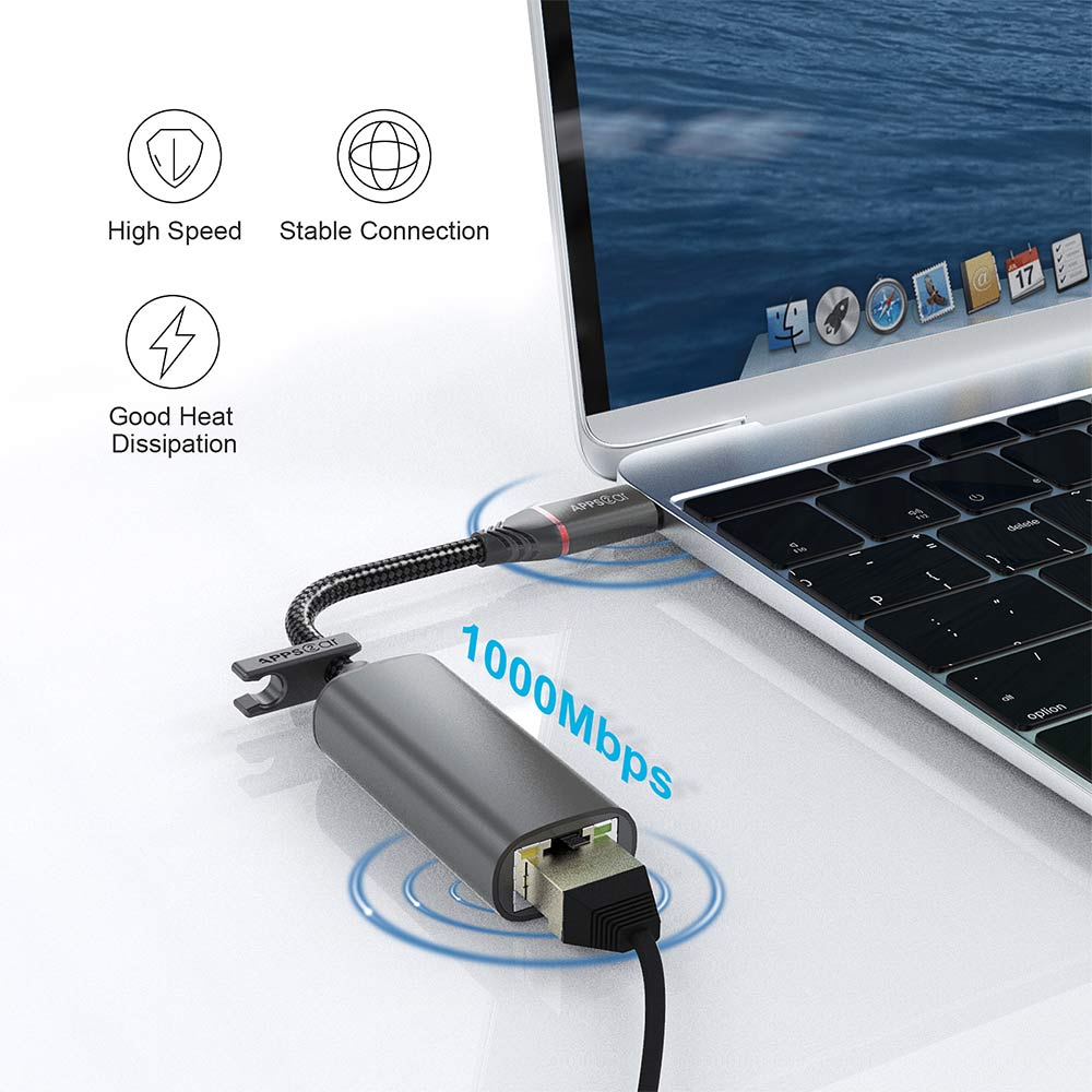 USB-C To Gigabit Ethernet Adapter APPS2Car Mount