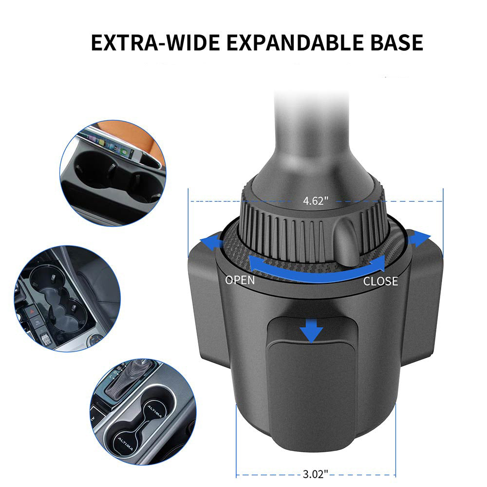 Cup Holder Tablet & iPad Mount For 4.3” - 12.9” Tablets APPS2Car Mount