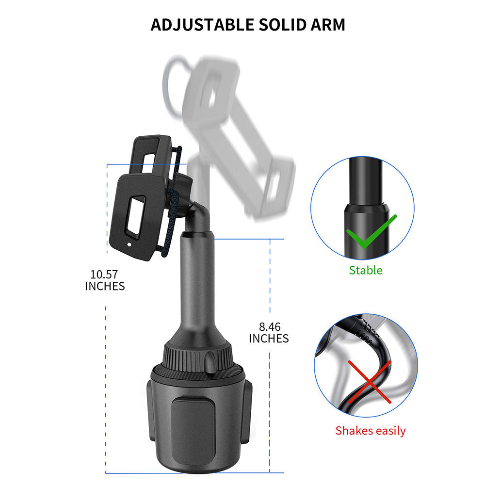 Cup Holder Tablet & iPad Mount For 4.3” - 12.9” Tablets APPS2Car Mount