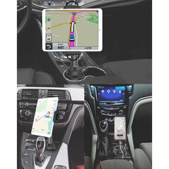 Cup Holder Tablet & iPad Mount For 4.3” - 12.9” Tablets APPS2Car Mount