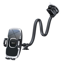 APPS2Car 14'' Gooseneck Car Phone Holder,Heavy Duty Phone Holder for Truck, [Flexibile Long Arm] [Anti Shake stabilizer] Windshield Car Phone Mount Suction Cup,Fit for iPhone, Samsung (Mirror Black) A2C