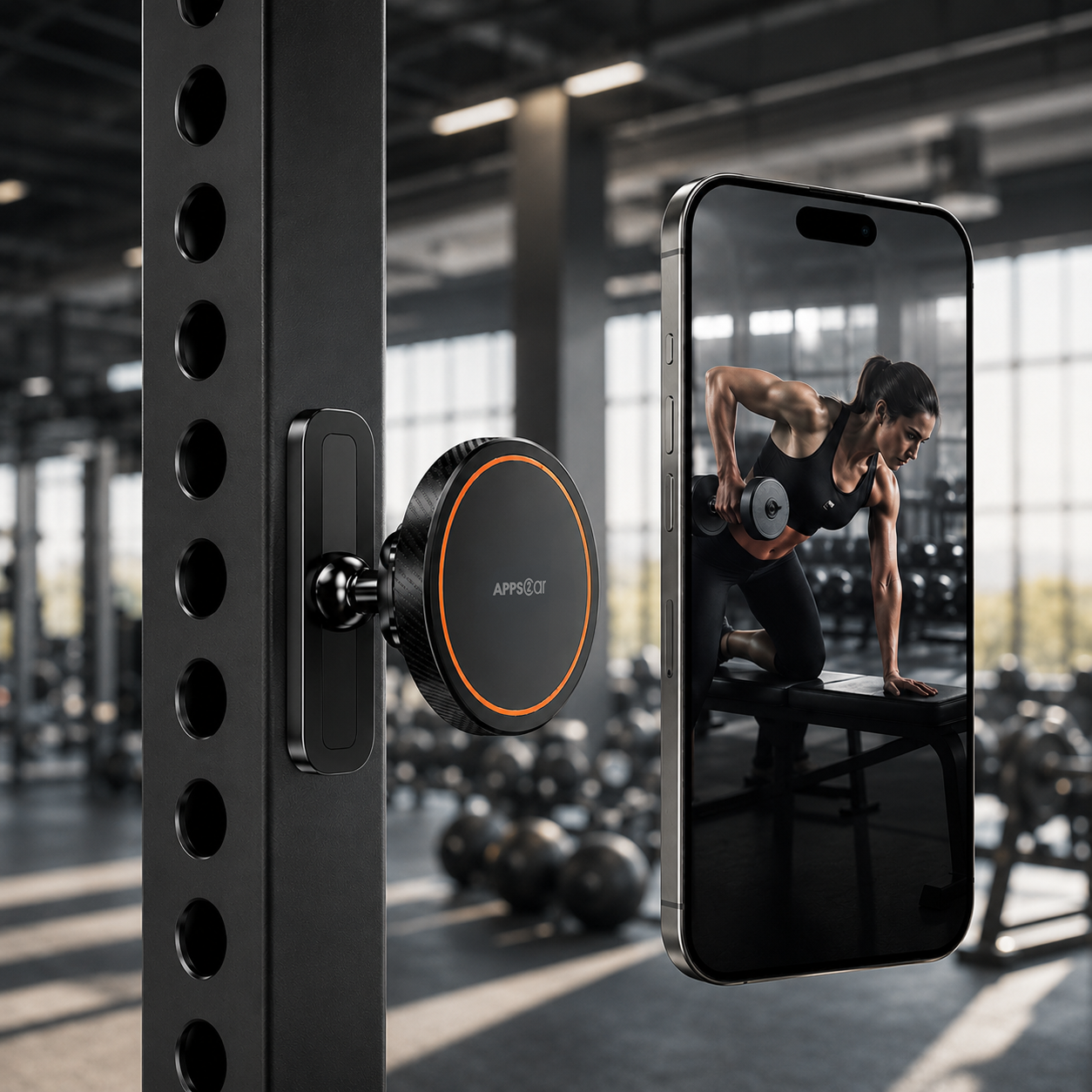 APPS2Car Magnetic Phone Holder for Gym – N54 Dual Magnet Mount A2C