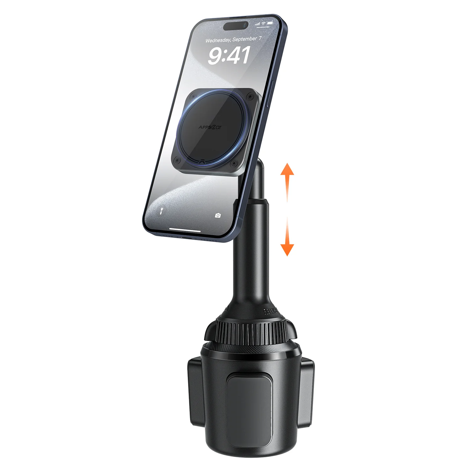 APPS2Car Magnetic Cup Holder Phone Holder -Designed for iPhone MagSafe Case - [Not Charging] (Gray-MagSafe) A2C