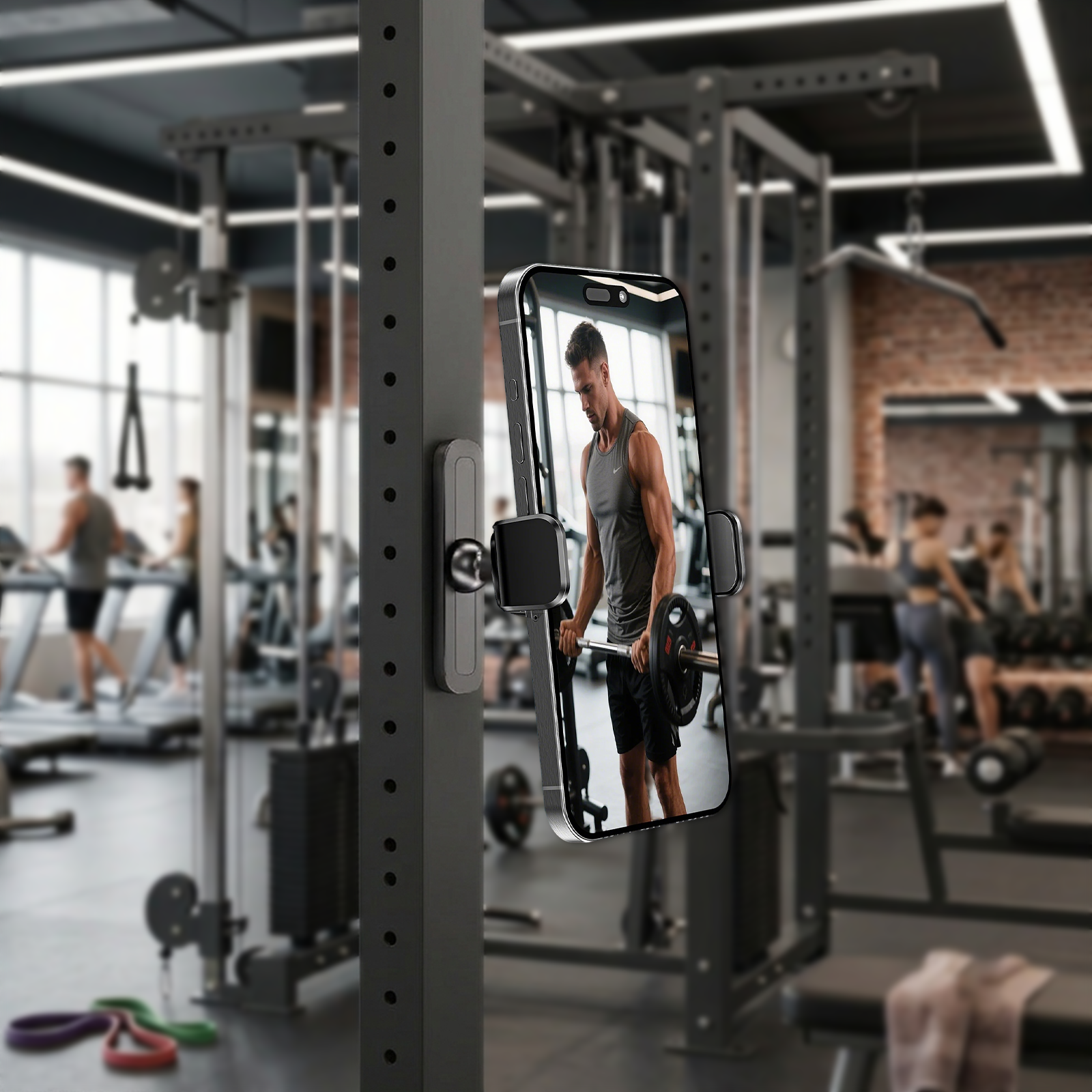 A2C-Gym Phone Holder – Magnetic Mount for Gym & Fitness A2C