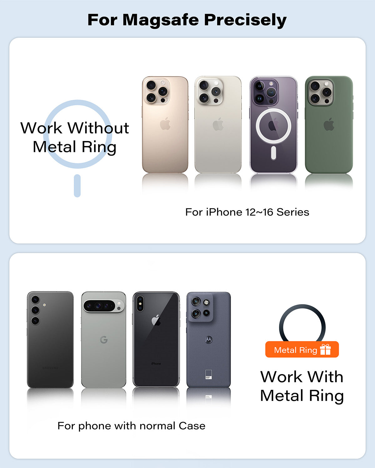 APPS2Car Magnetic Vent Mount for Ford F-150 (2015–2020), Super Duty (2017–2022), Expedition (2018–2021), Air Vent Phone Holder Compatible with iPhone 12-17 Series & MagSafe Case, Metal Socket Arm A2C