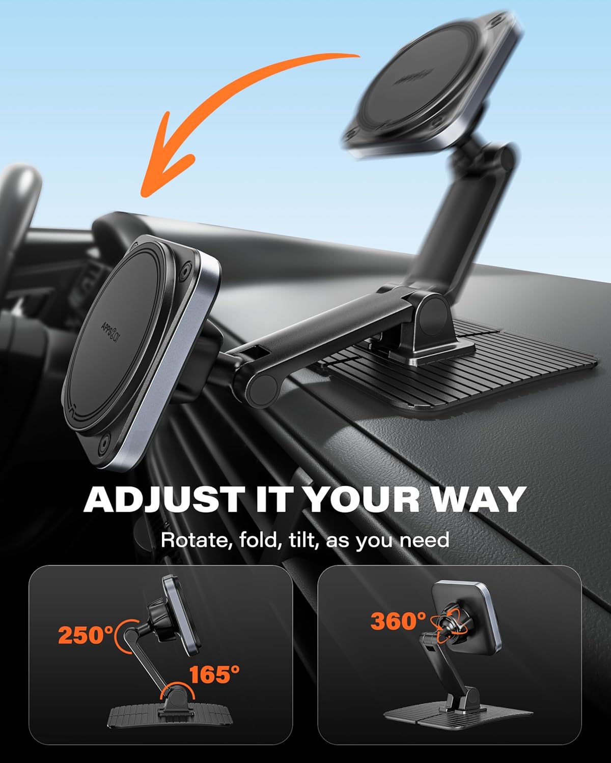 APPS2Car for Magsafe Car Mount, Magnetic Phone Holder for Car A2C
