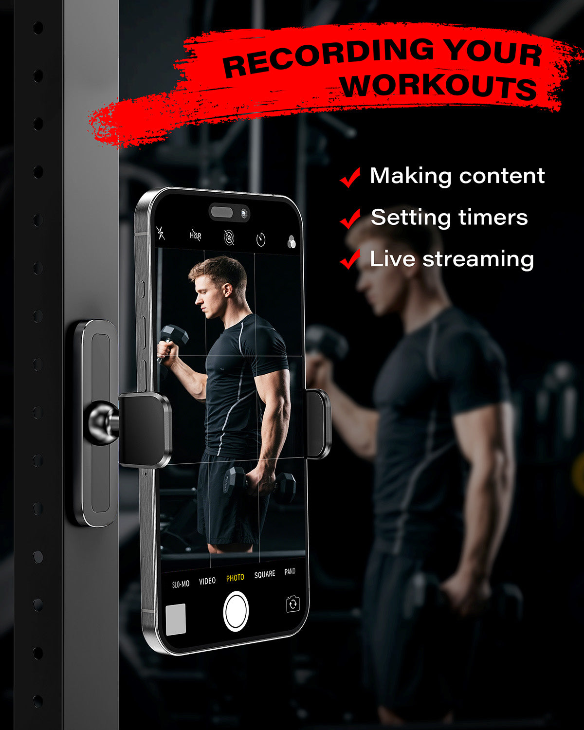 Gym Magnetic Phone Holder A2C