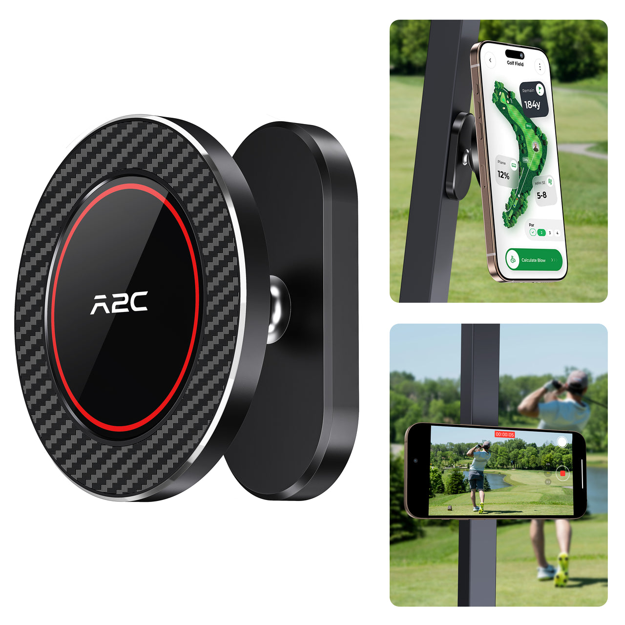 Magnetic Golf Cart Phone Holder Compatible with MagSafe A2C