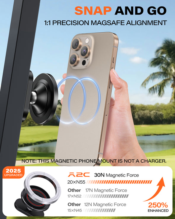 Magnetic Golf Cart Phone Holder Compatible with MagSafe