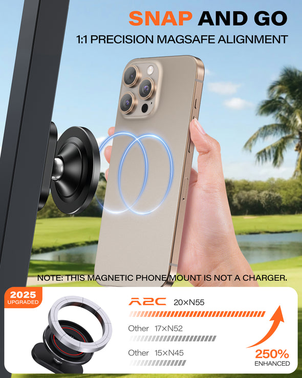 Magnetic Golf Cart Phone Holder Compatible with MagSafe