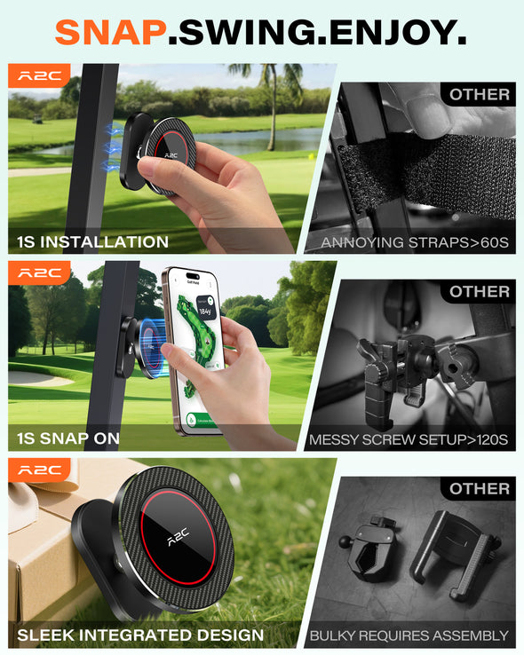 Magnetic Golf Cart Phone Holder Compatible with MagSafe