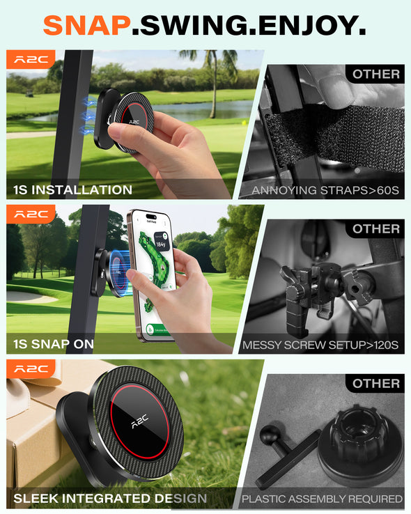 Magnetic Golf Cart Phone Holder Compatible with MagSafe