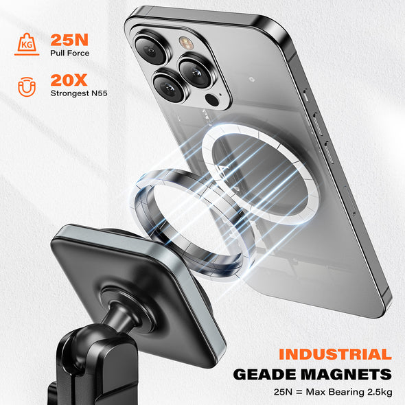 A2C Heavy Duty MagSafe Car Mount – Vacuum Suction Windshield & Dashboard Phone Holder for iPhone