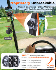 A2C Original Fold-Magnet Golf Cart Phone Holder with Rangefinder Mount, CNC Aircraft-Grade Aluminum Alloy, Unique Golf Gifts for Men Dad Him Husband Grandpa 2026, Premium Golf Accessories Essentials A2C