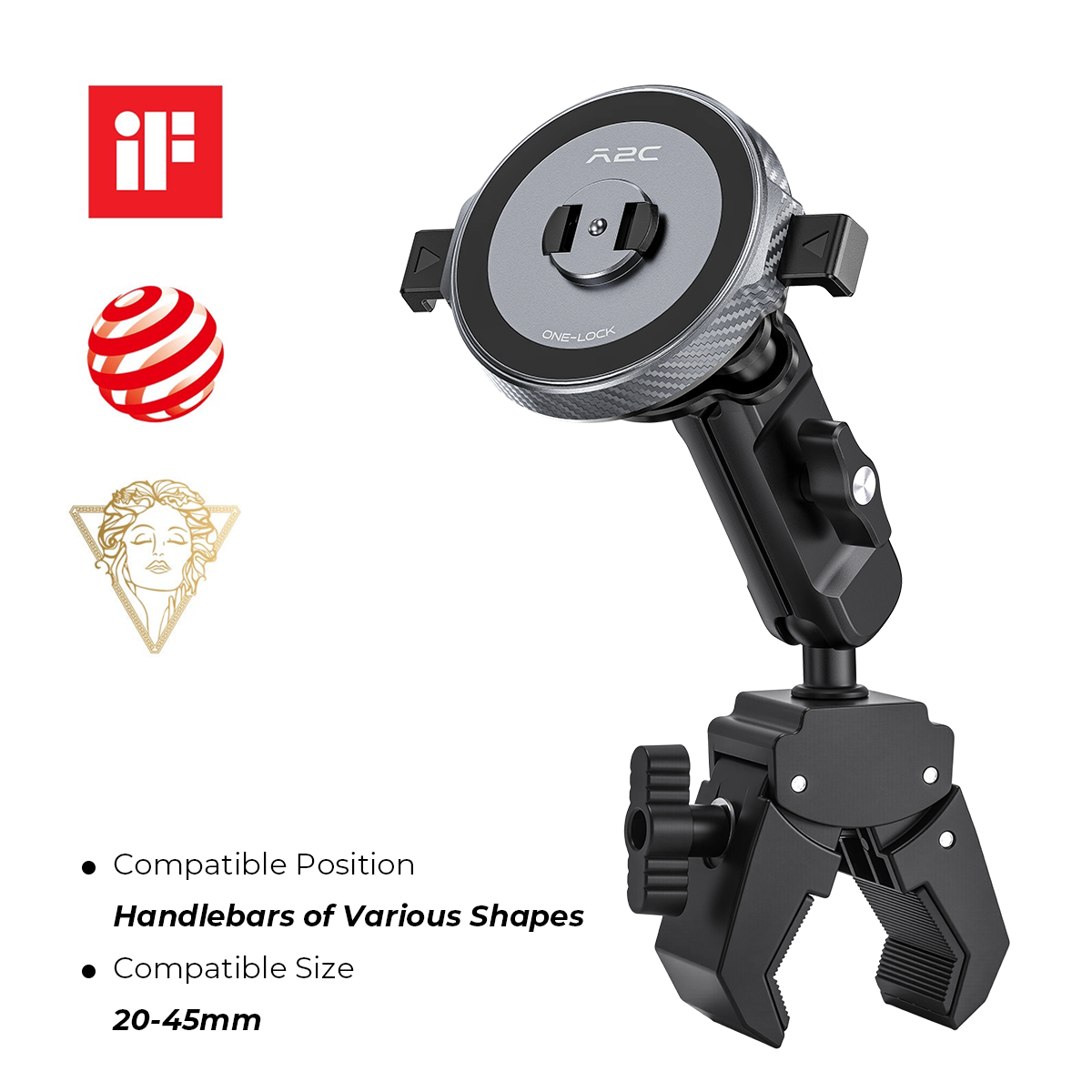 A2C One-Lock Ultra Motorcycle Phone Mount A2C