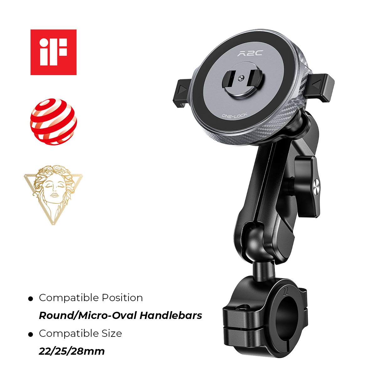 A2C One-Lock Ultra Motorcycle Phone Mount A2C
