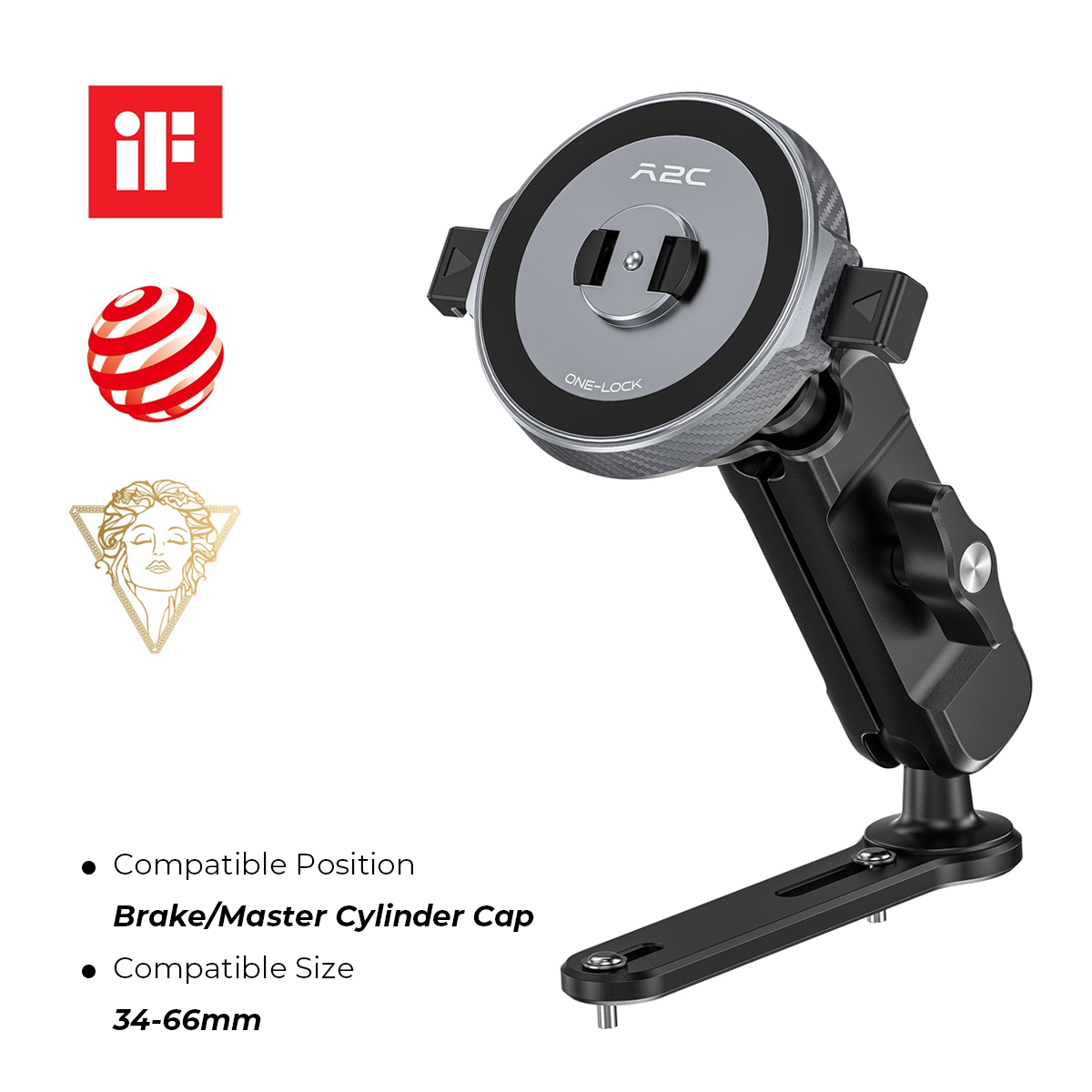 A2C One-Lock Ultra Motorcycle Phone Mount A2C