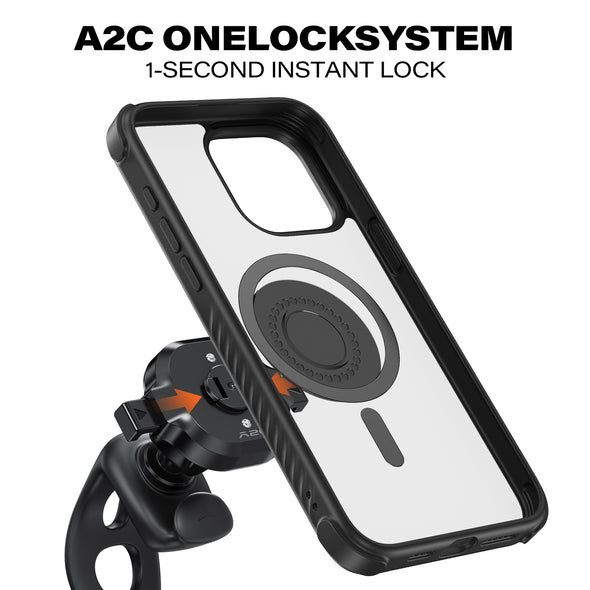 A2C One-Lock Bike Phone Holder Kit with iPhone Case