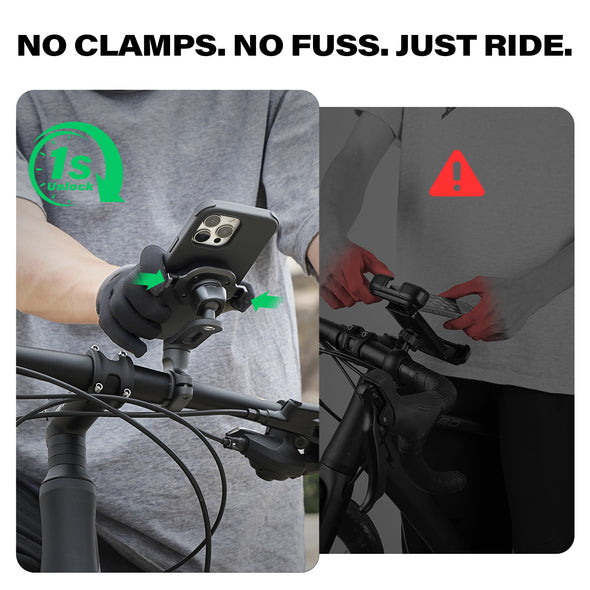 A2C One-Lock System Bike Phone Holder Kit with MagSafe Phone Case for iPhone