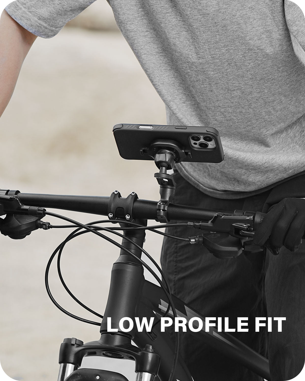 A2C One-Lock Motorcycle Handlebar Mount Kit – PC16 Magnetic Case + MB06 Alloy Bar Mount APPS2Car Mount