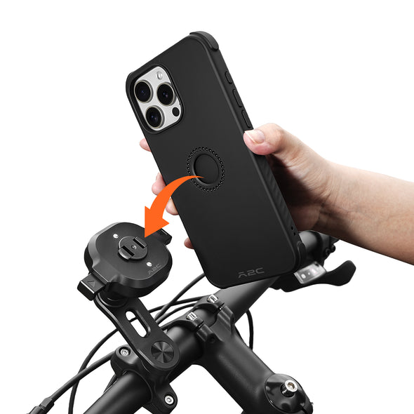 A2C One-Lock System Bike Phone Holder Kit with MagSafe Phone Case for iPhone