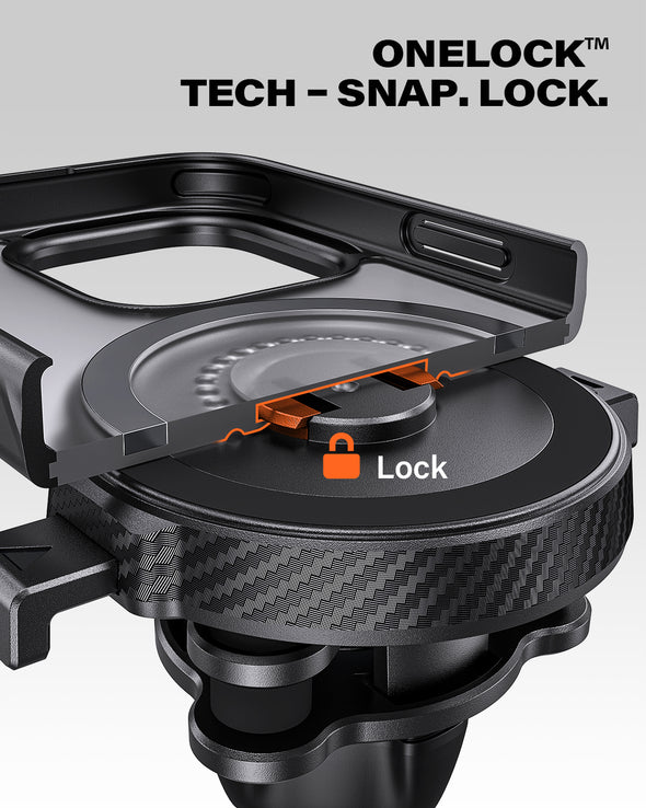 A2C ONE-LOCK Ultra-Safe Bike & Bicycle Phone Holder, Magnetic Auto-Alignment,Magnet & Airbag Dual Suspension System