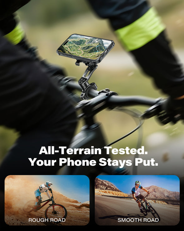 A2C ONE-LOCK Ultra-Safe Bike & Bicycle Phone Holder, Magnetic Auto-Alignment,Magnet & Airbag Dual Suspension System