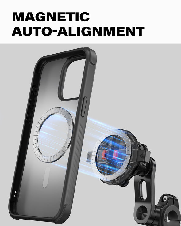 A2C ONE-LOCK Ultra-Safe Bike & Bicycle Phone Holder, Magnetic Auto-Alignment,Magnet & Airbag Dual Suspension System
