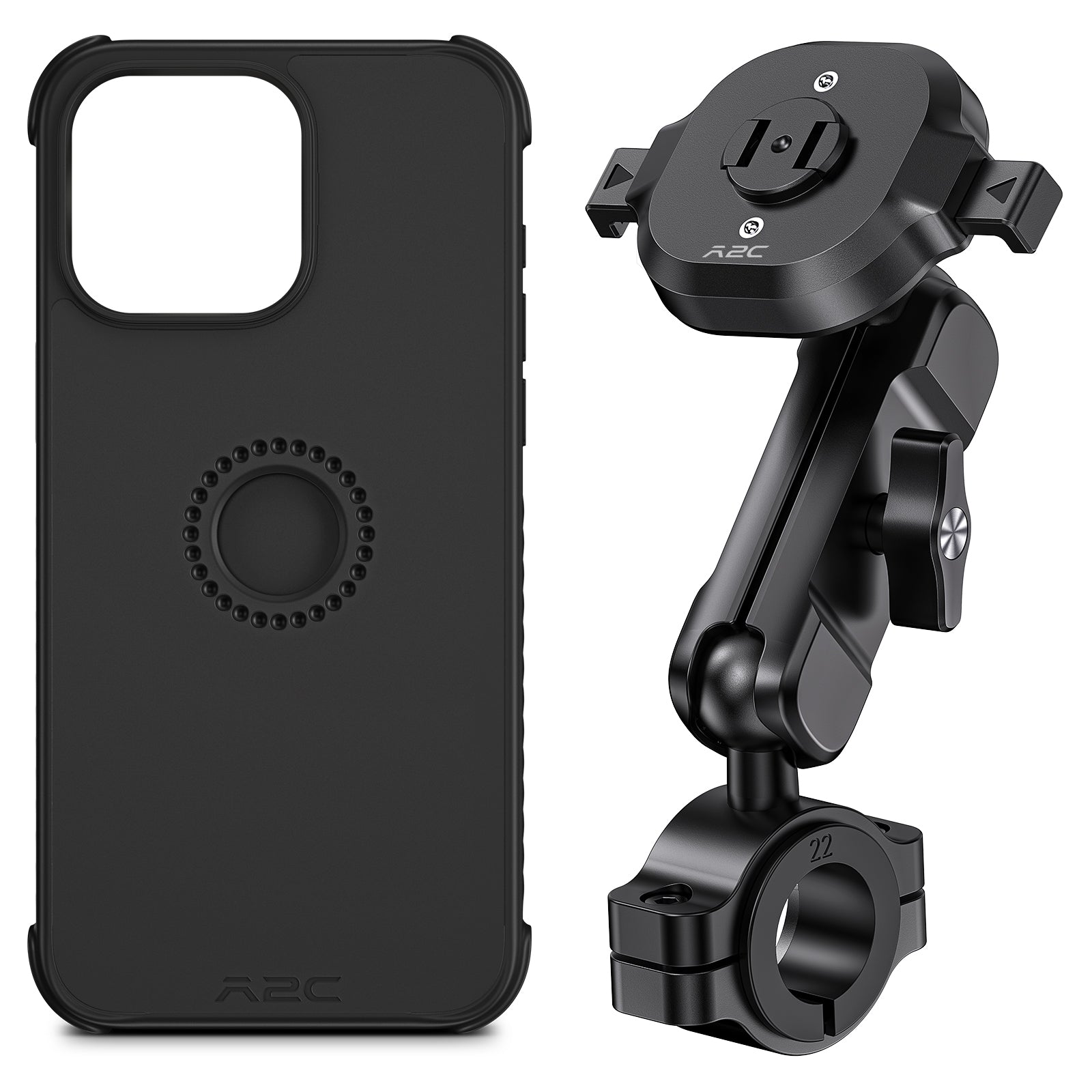 A2C One-Lock Motorcycle Phone Mount with Magsafe Phone case for iPhone A2C
