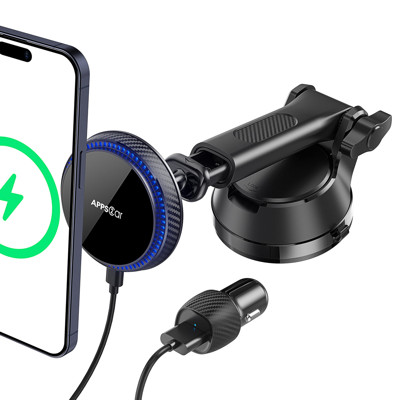 MagSafe Car Mount Charger for Dashboard Windshield APPS2Car Mount