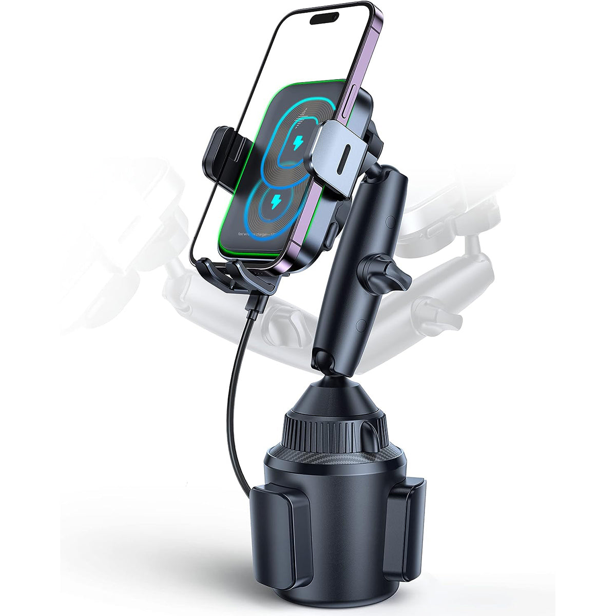 Tri-Pivot Dual Coil Auto Clamping Car Charger APPS2Car Mount