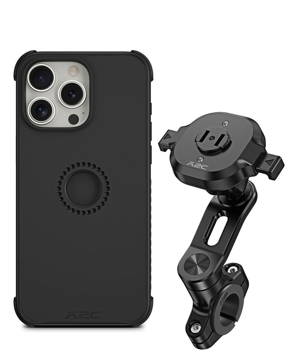 A2C One-Lock Motorcycle Handlebar Mount Kit – PC16 Magnetic Case + MB06 Alloy Bar Mount